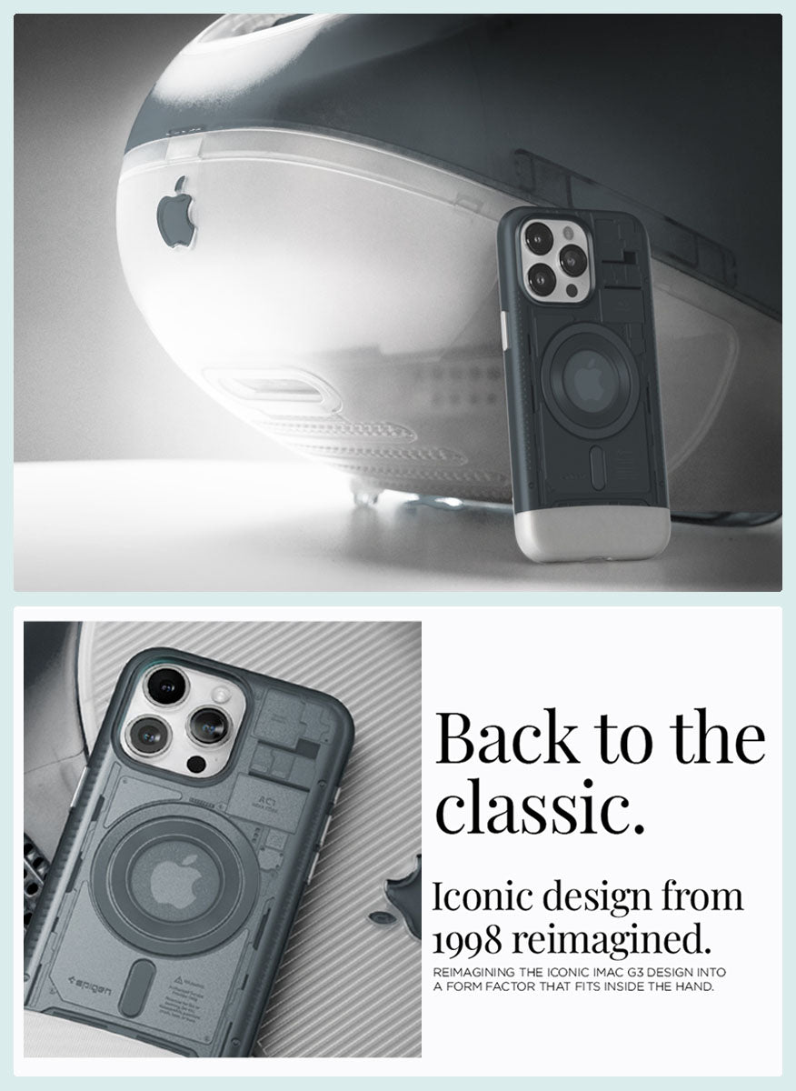 Funda iPhone 15 Pro Max Spigen Classic C1 Mag MagSafe Grafito Case - ✓